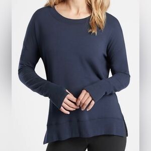 Athleta Coaster Luxe Sweatshirt Navy Blue Large